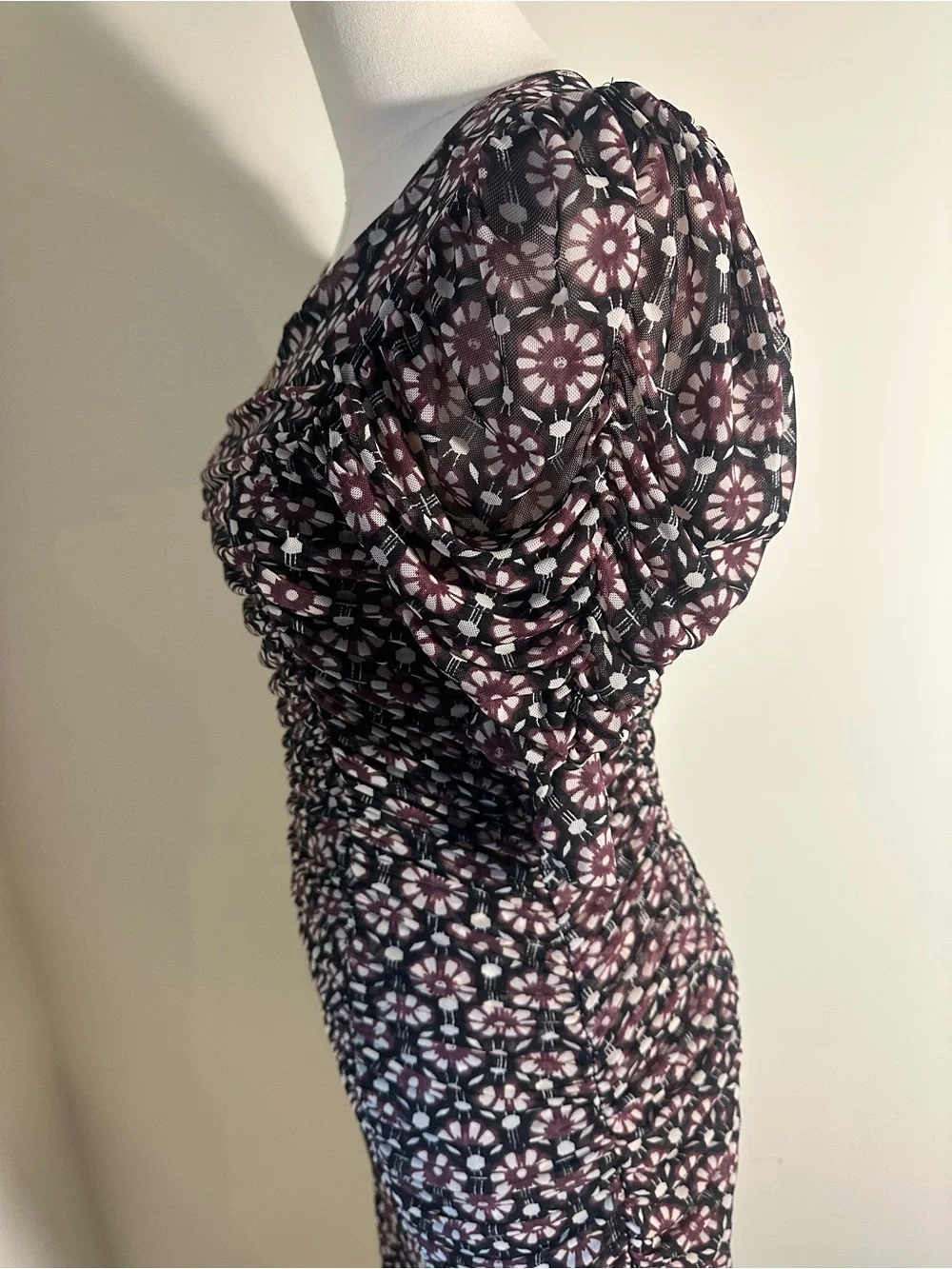 Free People Briella Ruched Midi Dress – Size XS/Small
